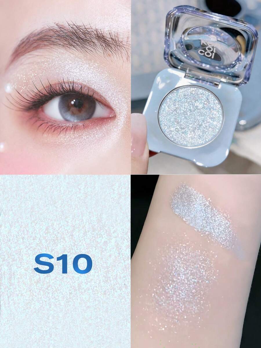 COLORKEY Diamond Solid Color Eyeshadow, Eyeshadow Warna Solid Berpigmen Tinggi dengan Kilauan Halus, Eyeshadow Warna Solid dengan Kilau Mutiara, Tahan Lama, Halus, Mudah Dibaurkan, Cepat Kering, Riasan Cerah, Kilau Tinggi, Tekstur Krim yang Tidak Pudar, Hadiah