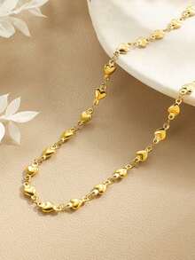 Nooxian Minimalist Chain Necklace - Yellow Gold 5 - View 2