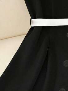 fsfvgsGlowEve Vestido midi ajustado con botones, cintura ceñida, estilo vintage elegante para mujer, color albaricoque/negro, tela de calidad, adecuado para primavera/verano y uso diariosbfb s YBL9 - Multicolor 3 - Ver 3