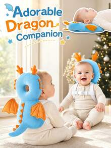 HAPPY WALK 3rd Generation Upgraded: Baby Head Protection Anti-Collision Pad ( Dragon / Ocean Blue Dragon Optional) This Toddler Mat Is Specially Designed For Babies Who Are Learning To Walk Or Crawl, Providing Thoughtful Protection Like A Small Cushion For Toddlers. The Backpack Features An Adjustable Design To Ensure A Secure And Snug Fit, Making It A Perfect Gift For Newborns! - Ocean Blue Dragon - View 13