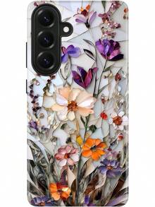 Galaxy S2 Handyhülle, schlanke Silikon-Hartschale, Y2K-College-Stil mit Blumenmuster, stoßfest, für Frauen, Marmortextur mit geprägtem Blumenmuster. - Weiß 3 - Übersicht 9