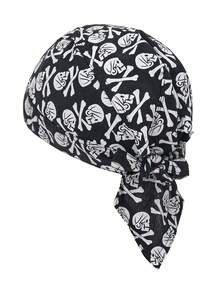 1pc Breathable Skull Bandana Headwear, Pirate Hat Liner For Men Motorcycle Riding - Multicolor - View 13