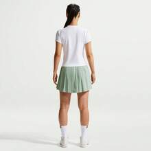Nike Minifalda deportiva plisada de unicolor y versátil para mujer - Verde - Ver 5