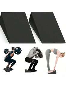 2pcs Yoga Bricks Calf Stretch Ramp, Used For Enhancing Stability Training, Leg Strength And Balance - Durable Black Fitness Equipment, Suitable For Weightlifting, Leg And Deep Stretching, Sturdy Structure, Training Aid Designed For Fitness - Multicolor - View 8