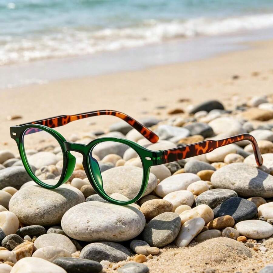 經典 Wayfarer 無度數眼鏡框 裝飾眼鏡 護眼 簡約時尚 休閒日常 - 綠色 - 查看 1