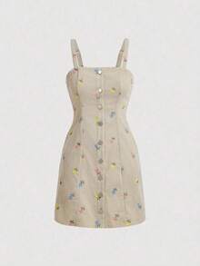 Women Midi Dresses - Apricot - View 5