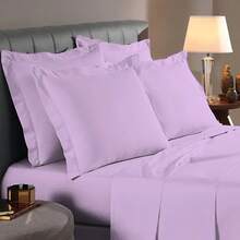 Pair Of 200 Thread Count Percale Pillowcases, 50x70cm, Premium, Various Colors, Satin Finish - LILAS - View 4