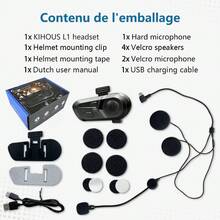 Kihous Waterproof Wireless Motorcycle Helmet Headphones With Microphone - Black - View 11