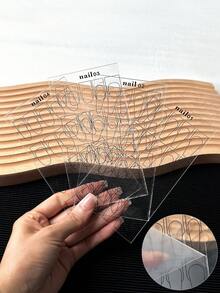 1pc/4pcs Nail Art Practice Board For Beginners, Clear Reusable Nail Painting Display Board For Nail Art Tracing - Multicolor - View 1