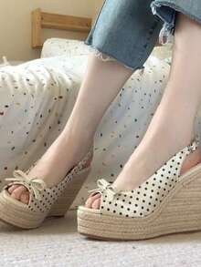 Summer-Ready Leather-Like Synthetic Leather With A Retro Style And PU Lining. 6.5cm Heel, Suitable For Petite Women. - 白色 - 查看 9