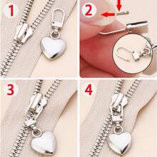 3Pcs Heart-Shaped Zipper Pulls, Universal Zipper Replacement Sliders Suitable For Jackets, Backpacks, Handbags, (Multi-Color Options) - Multiple Styles - View 7