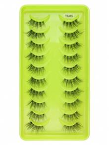 10 Paar natürliche halbe Wimpernstreifen mit unsichtbaren Wimpernbändern, weiche Nerzhaar wiederverwendbare Wimpern, geeignet für den täglichen Gebrauch zum Verlängern der Augenwinkel für Mädchen - Halbe Wimpern - Übersicht 5