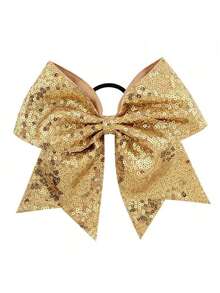 1 Gold Sequin Bow Hair Accessory Headband, Tassel Swallowtail Cheerleading Red Bow Headband, Suitable For Girls' Parties Or Holiday Use - Multicolor - View 46
