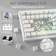 ATTACK SHARK Teclado mecánico X820Ultra con 75% de junta tórica intercambiable, pantalla TFT inteligente, modo inalámbrico triple, retroiluminación RGB, teclas PBT, interruptor de regalo y interruptor de tiburón - Ver 3