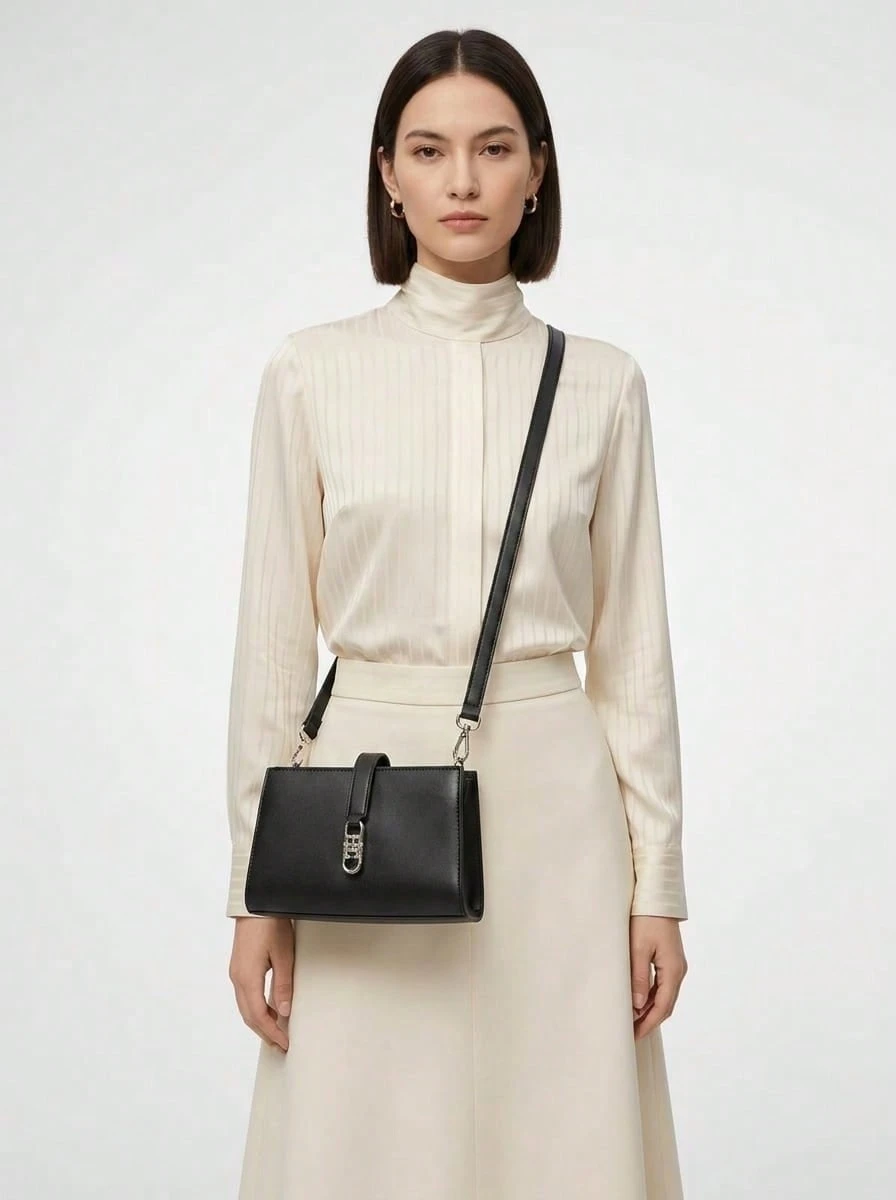 Tommy Hilfiger LIBRE Monogram Women's Crossbody Bag Black - 黑色 - 查看 1