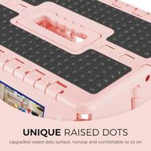 ACKO - Taburete plegable de 13 pulgadas de altura de alta calidad plegable para adultos y niños taburete de plástico para cocina pequeño y plegable soporta hasta 300 libras color rosa 1 unidad - Rosa Sakura - Ver 5