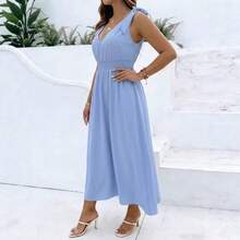 Women Maxi Dresses - Sky Blue - View 3