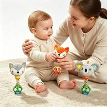 Juguete de peluche suave de zorro/koala para bebé, sonajero de plástico con cuentas de colores, juguete de sonajero sensorial adecuado para recién nacidos - Multicolor - Ver 9