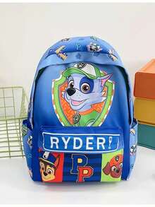 Paw Patrol Boys' Blue Backpack, Dog-Themed Design For Chasing Cases, Comfortable Adjustable Straps, Cartoon Children's School Bag - A - View 15
