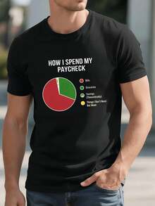 Funny Graphic T-Shirt For Men, High-Quality Fabric, Unique Graphic Print, Casual, Breathable - Black - View 1