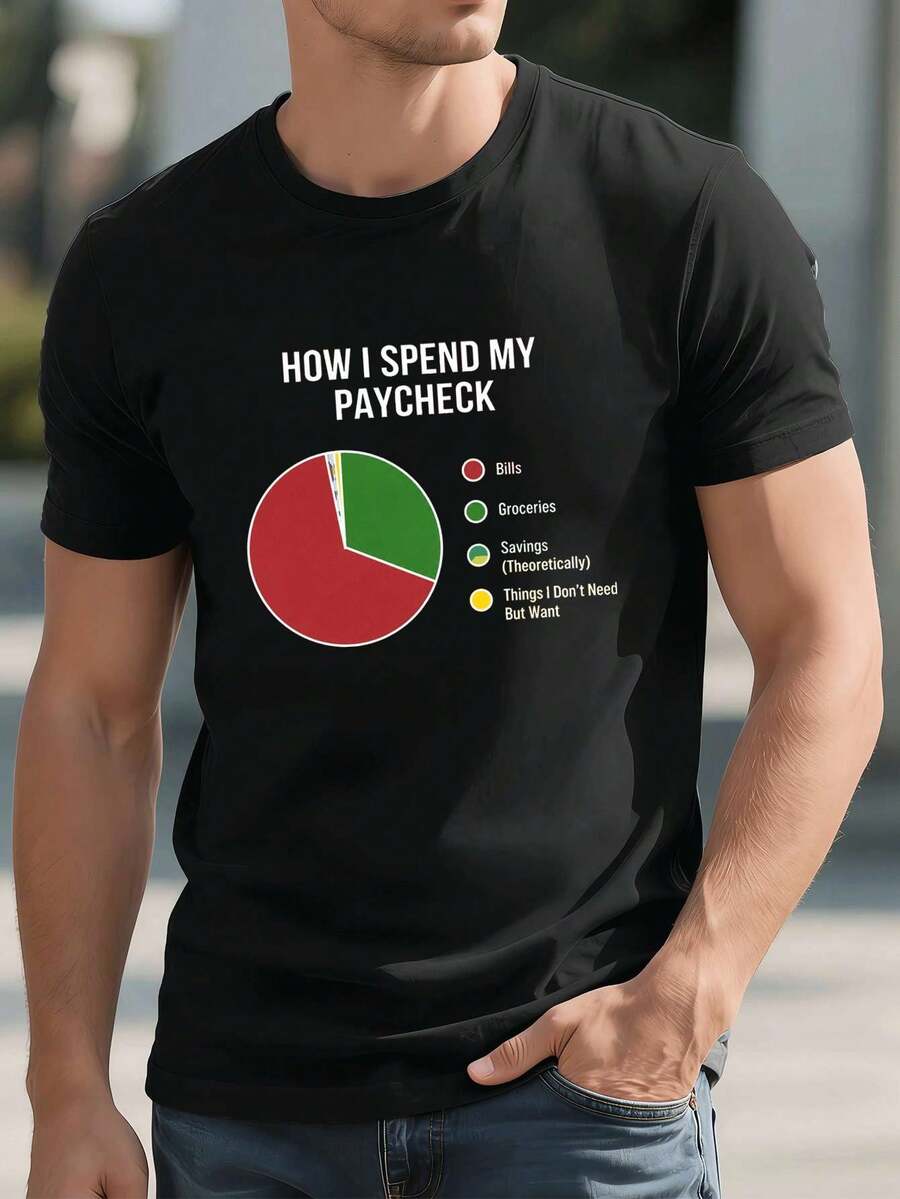 Funny Graphic T-Shirt For Men, High-Quality Fabric, Unique Graphic Print, Casual, Breathable - Black - View 1