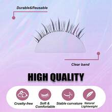 14 Pairs Large Capacity Faux Mink Eyelashes, Natural Dramatic Soft Wispy Fluffy Reusable Strip Lashes - Black - View 9