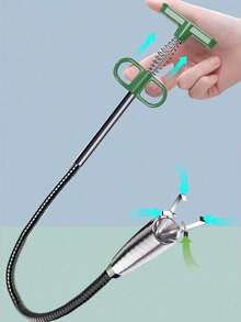 1pc Kitchen Drain Clog Remover, Spring Design Press Handle Grabber, 200cm Pipe Unclogger, S-Shaped 4-Claw Grabber Suitable For Various Complex Pipes, Clears Hair/Kitchen Waste, Prevents Water Accumulation And Mosquitoes, Suitable For Kitchen/Bathroom/Bathtub/Toilet - Drain Cleaner - Avocado - View 3