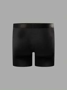 Norcotton 2pcs/Pack Men's Nylon Mesh Plus Size Long Boxer Briefs, Extra Wide & Extra Long, Suitable For Tall And Big Men - Black - View 3