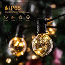 10/20/32ft Solar String Lights Outdoor With Remote Control, G40 Globe Solar Patio Lights With LED Shatterproof Bulbs, Dimmable Outdoor Backyard Party, Camping, Solar Hanging Balcony Backyard Coffee Garden Easter 1200mAh - Solar-powered - View 5