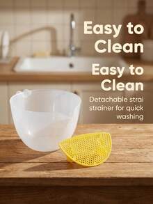 10pcs Measuring Cups With Removable Strainer, Large Capacity, Durable And Odorless, Suitable For Filtering Egg Liquid, Foam, Juice, Rice, Washing Vegetables, Batter, PP Material With Scale, Detachable And Easy To Clean - Multicolor - View 3