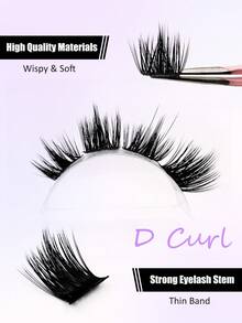Sibeuna 100 Pcs D Curl False Eyelashes,Thick Type, Creating A Natural And Dense DIY Eyelash Effect,For Daily Life&Dating&Party&Music Festival Makeup,Eyelash Clusters,Fake Eyelashes,Cluster Lashes,Individual Lash,Eyelash Extensions - D - View 3