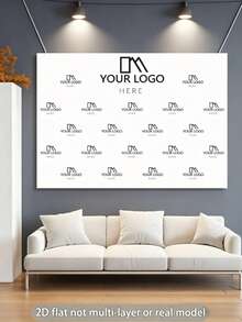 1 pieza Fondo de diseño de logotipo personalizado, adecuado para eventos empresariales, festivales, accesorios de pancarta personalizados, material de vinilo portátil de colores, para familia, telón de fondo de repetición, decoraciones de fiesta, boda - Sección B - Ver 4