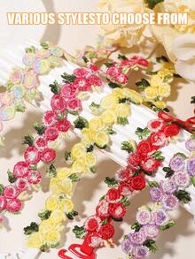 Women's Embroidered Floral Bra Straps, Detachable Bra Straps, Replaceable Lace Trim, Lingerie Accessories - Multicolor - View 5