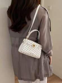 Fashionable Multi-Purpose Color-Block Casual Women's Handbag - White - View 4