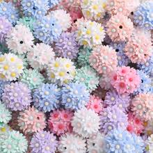 5pcs 16mm Acrylic Flower Ball Beads, 3D Daisy Flower Spacer Beads With Rhinestone For DIY Bracelet Necklace Earring Phone Chain Jewelry Making - Flower Beads - View 5