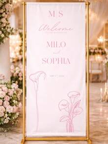 Customized Wedding Welcome Sign, Wedding Fabric Welcome Banner, Modern Wedding Welcome Banner, Fabric Sign Customized Wedding Banner, Bohemian Wedding, Bridal Shower Sign Personalized Name Customized Wedding Sign, Customized Minimalist Welcome Sign, Fabric Welcome Sign, Wedding Decor, Customized Fabric Wedding Sign, Personalized Party Decor, Minimalist Sign, Fabric Sign, Wedding Welcome Sign, 3 Fabric Options For Banner, Personalized Party Decor, Minimalist Sign, Fabric Sign, Wedding Welcome Sign - Multicolor - View 2