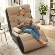 1pc Inflatable Slouchy Sofa Home Leisure Fashion Comfortable Air Bed Indoor Folding Bed Leisure Sofa - Multicolor - View 3