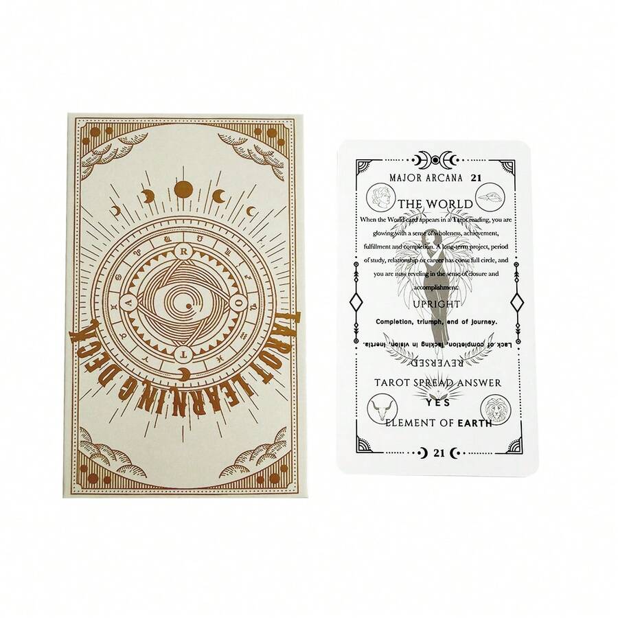 Tarot Learning Deck For Beginners - 78 Cards With Meanings