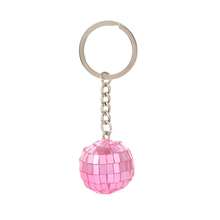 5 piezas de bolas pequeñas estilo europeo para decoraciones del hogar de Año Nuevo y fiestas de Navidad - Llavero con superficie de espejo DISCO para coche - Regalo - rosa - Ver 4