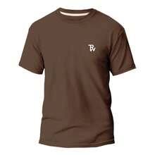 Men's Basic Slim Fit T-Shirt 100% Cotton BV - Rust Brown - View 2