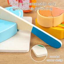 Montessori Early Education Wooden Food Cutting Toy, Fruit/Vegetable/Food/Dessert Multi-Theme Play Kitchen Toy, Children's Game, Boy Game, Girl Game, Fruit And Vegetable Recognition, Develop Hand-Eye Coordination, Improve Fine Motor Skills, Cultivate Finger Flexibility, Train Grasping Ability, Cultivate Concentration, Cultivate Calmness, Parent-Child Interaction Toy, Suitable For Christmas, Easter, Halloween, Birthday Gift - Multicolor - View 6