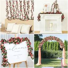1pc Artificial Rose Vine, 45 Heads Rose Garland Decor, Plastic - Multicolor - View 4