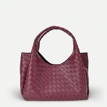 Bolso de Mujer BV Bottega Bang Bang Hecho a Mano de Cuero Genuino de Andiamo Clutch Campana - Bolso Versátil con Textura, Gran Capacidad y Diseño Sencillo. - Burdeos - Ver 2