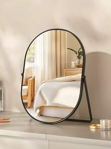 Large Bathroom Vanity Mirror, Metal Stand Makeup Mirror, Desktop Dressing Mirror, Portable Bathroom Mirror, 360 Degree Rotation, Home Decor, Bedroom Accessory, Bathroom Decor, Multi-Functional Mirror, Suitable For Bathroom, Office, Bedroom, Wedding, Back To School, Halloween, Christmas Best Gift - Multicolor - View 3