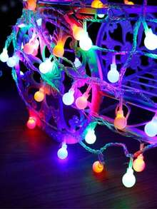 3M 20 LED / 6M 40 LED 帳篷球串燈－多長度仙女燈，適用於露營、家居裝飾、房間布置、婚禮派對、生日。為帳篷、露台、戶外與室內營造浪漫氛圍－LED裝飾燈 - 彩色 - 查看 4