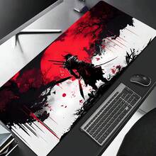 Mousepad Prajurit Samurai Aksesori Komputer Gamer Alas Meja Keyboard Hitam Mousepad Perusahaan Aksesori Meja Laptop Gaming Pengguna PC Esports - View 2