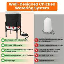 5.28Gal Winter-Proof Heated Chicken Waterer With Stand | Removable Pad & 8 Nipples | No-Freeze Poultry Drinker Coop Essential - 20L - View 8