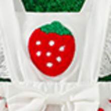 甜美可爱的女宝宝夏季草莓印花网纱连体衣，配有遮阳帽，新生儿摄影服装，户外及日常穿着 - 彩色 - 查看 4