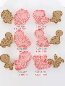 6pcs Dinosaur Design cookie Mold - Pink - View 4