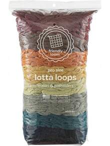 Friendly Loom Quality Cotton Weaving Loops In Earthtone Inspired Colors – 10" PRO Size |   Weave 6 Functional Potholders |   Made In USA - 1 - View 2